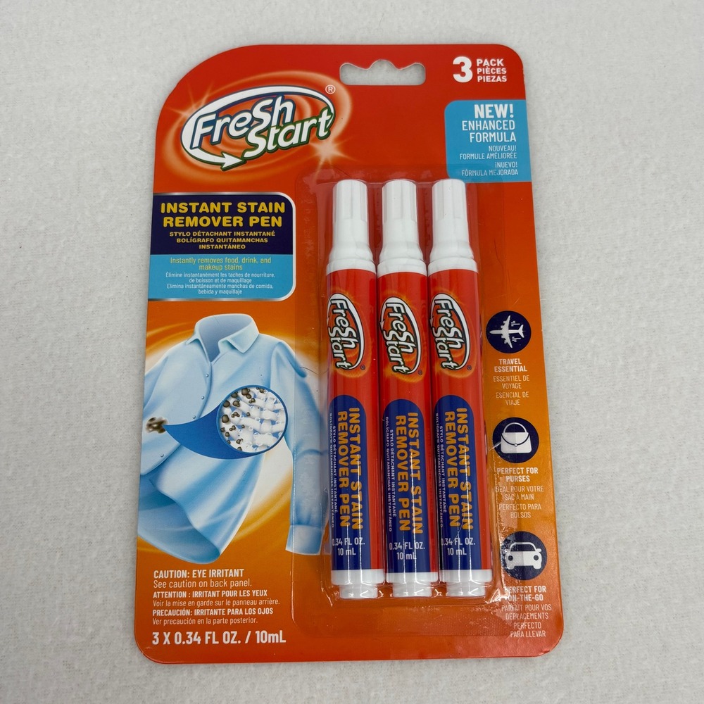 Fresh Start Instant Stain Remover Pen 3 Pack Enhanced Formula 0.34 Fl Oz Each